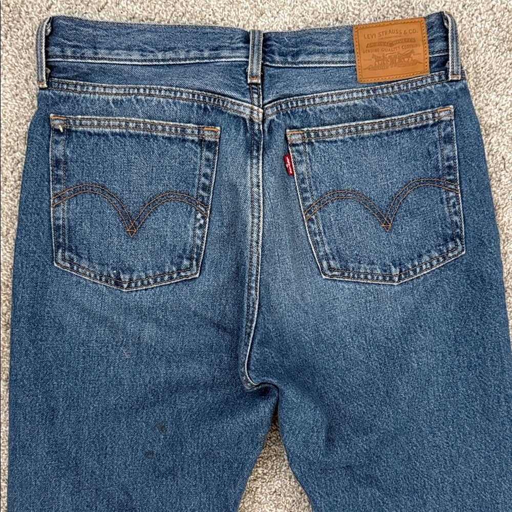 Levi's Blue Distressed Ankle Jeans - Picture 6 of 10